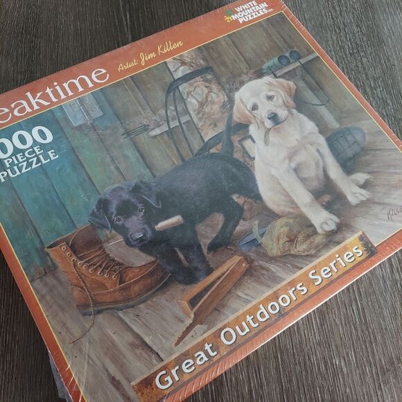 1000 Pc Puzzle Labrador Puppies Breaktime NEW Sealed - Picture 3 of 4